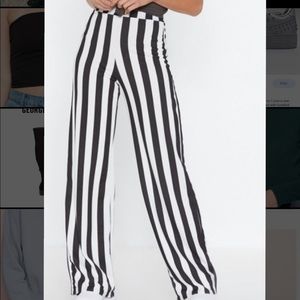 Nasty Gal striped wide leg pants